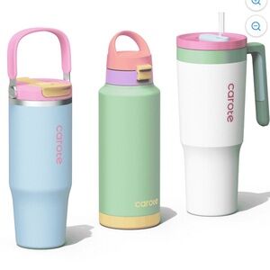 Carote 3pcs Insulated Stainless Steel Tumbler Set, mint berry 🩵🩷🤍💚